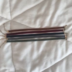 set of 5 velvet chokers